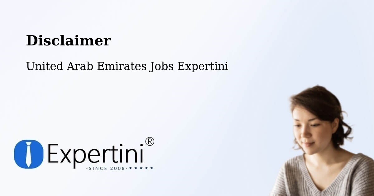 Disclaimer – Manama - United Arab Emirates Jobs Expertini
